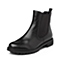 Bata/拔佳冬季专柜同款黑色小牛皮舒适方跟女靴AWG45DD5