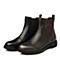 Bata/拔佳冬季专柜同款黑色小牛皮舒适方跟女靴AWG45DD5