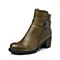 Bata/拔佳冬季专柜同款灰绿色牛皮粗跟时尚女靴AZH50DD5