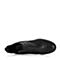 Bata/拔佳冬季专柜同款黑色油皮简约粗跟小牛皮女靴AH341DD5