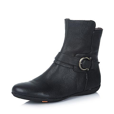 Bata/拔佳冬季专柜同款黑山羊皮革女休闲靴AM840DD5