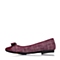 BATA/拔佳秋季专柜同款紫红绣花布甜美浅口女单鞋AH804CQ5