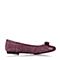 BATA/拔佳秋季专柜同款紫红绣花布甜美浅口女单鞋AH804CQ5