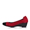 BATA/拔佳秋季专柜同款深红拼接软底舒适女休闲鞋AIE32CQ5