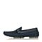 BATA/拔佳夏季专柜同款蓝色舒适平跟磨砂皮牛皮男乐福鞋Y13-2BM5