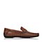 BATA/拔佳夏季专柜同款红棕套脚平跟牛皮男乐福鞋(软)A9N28BM5