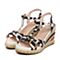 BATA/拔佳夏季专柜同款兰白时尚印花坡跟女凉鞋AC813BL5