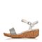 BATA/拔佳夏季专柜同款银色时尚闪钻羊皮坡跟女凉鞋868-1BL5