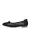 Bata/拔佳春季专柜同款黑色舒适休闲牛皮女单鞋668-5AQ6