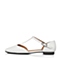 Bata/拔佳夏季白色羊皮简约时尚平跟女凉鞋AN402BK6