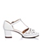 Bata/拔佳夏季白色羊皮时尚镂空女凉鞋AS302BL6