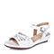 Bata/拔佳夏季白色羊皮时尚镂空女凉鞋AVP38BL6