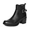 Bata/拔佳冬季专柜同款黑色简约粗跟牛皮女皮靴短靴(软)AT341DD6