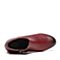 Bata/拔佳冬季专柜同款酒红简约粗跟牛皮女短靴(软)AV443DD6
