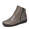 Bata/拔佳冬季专柜同款灰色简约平跟牛皮女休闲短靴(软)AV542DD6