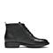 Bata/拔佳冬季专柜同款黑色时尚简约方跟牛皮女短靴837-5DD6
