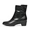 Bata/拔佳冬季专柜同款黑色简约粗跟小牛皮女中靴(软)AV460DZ6