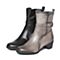 Bata/拔佳冬季专柜同款浅灰时尚皮带扣小牛皮女中靴(软)AV461DZ6