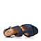 BATA/拔佳夏季专柜同款深兰色时尚编织粗跟女凉鞋AI803BL6