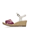 BATA/拔佳夏季专柜同款粉色羊绒皮坡跟女凉鞋AL206BL6