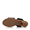 BATA/拔佳夏季专柜同款磨砂牛皮/橡筋粗跟女凉鞋082-3BL6