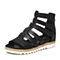 BATA/拔佳夏季专柜同款黑色牛皮罗马风女凉鞋09-1QBL6