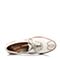 Bata/拔佳夏季专柜同款白色镂花方跟牛皮女单鞋AS820BM6