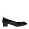 BATA/拔佳春季专柜同款黑色光面牛皮女单鞋(软)AQ403AQ6