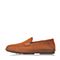 Bata/拔佳夏季专柜同款棕色舒适平跟牛皮男乐福鞋872-3BM6