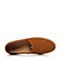 BATA/拔佳夏季专柜同款棕色舒适平跟牛皮男乐福鞋1-20DBM6