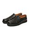 BATA/拔佳春季专柜同款黑色平跟套脚牛皮男单鞋(软)160-2AM6