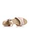 BATA/拔佳夏季专柜同款米色镂花粗跟山羊皮女凉鞋(软)AZY19BL6