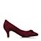 BATA/拔佳春季专柜同款酒红色优雅蝴蝶结羊绒皮女单鞋15-2DAQ6