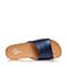BATA/拔佳夏季专柜同款蓝色舒适平跟牛皮女拖鞋83-13BT6