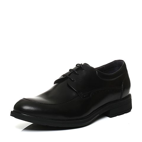 Bata/拔佳秋季专柜同款黑色时尚简约方跟牛皮男单鞋02-37CM6
