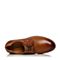 Bata/拔佳秋季专柜同款棕色简约镂花方跟牛皮男单鞋83-38CM6