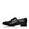Bata/拔佳秋季专柜同款黑色拼接简约休闲牛皮女单鞋AT220CM6
