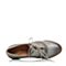 Bata/拔佳春季专柜同款米灰色英伦风镂花圆头方跟羊皮女单鞋AV420AM7