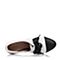 Bata/拔佳春季专柜同款丝带系带时尚拼接圆头方跟牛皮女单鞋AN123AM7