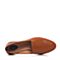 Bata/拔佳春季专柜同款棕色帅气简约方跟绵羊皮女单鞋AQ239AM7