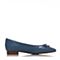 Bata/拔佳春季专柜同款蝴蝶结蓝色油皮山羊皮女单鞋(软)AI319AQ7