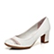Bata/拔佳春季专柜同款白色编织女单鞋AQ524AQ7