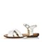 Bata/拔佳夏季专柜同款白色休闲舒适绵羊皮女凉鞋(软)APR36BL7