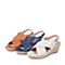 Bata/拔佳夏季专柜同款兰色简约坡跟油皮绵羊皮女皮凉鞋AY502BL7