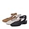 Bata/拔佳夏季专柜同款米色优雅复古编织方跟女凉鞋AZ603BH7