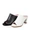 Bata/拔佳夏季专柜同款白色简约高跟绵羊皮女凉鞋AK110BT7