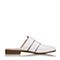 Bata/拔佳夏季专柜同款白色圆头方跟牛皮女凉拖鞋穆勒鞋AU701BT7