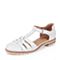 Bata/拔佳夏季专柜同款白色简约休闲绵羊皮女皮凉鞋AWG02BK7