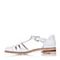 Bata/拔佳夏季专柜同款白色简约休闲绵羊皮女皮凉鞋AWG02BK7