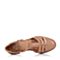 Bata/拔佳夏季专柜同款米灰简约休闲油皮绵羊皮女皮凉鞋AWG02BK7